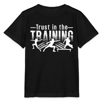 Track And Field Trust In The Training Runner Race - Stanley/Stella MINI CREATOR Kids’ T-Shirt - black - Front - Mikhail (115cm)