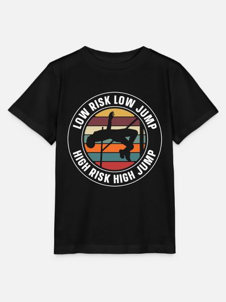 High Jump Low Risk Low Jump High Retro Pole Vault - Stanley/Stella Kinder T-Shirt MINI CREATOR - Schwarz