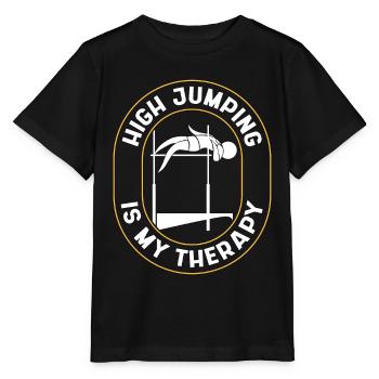High Jump Is My Therapy Athletics Running Jumping - Stanley/Stella MINI CREATOR Kids’ T-Shirt - black - Front - Mikhail (115cm)