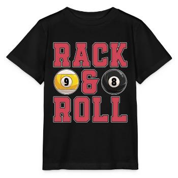 Cue Sports Rack & Roll Billiard Ball Pool Player - Stanley/Stella Kinder T-Shirt MINI CREATOR  - Schwarz - Vorne - Mikhail (115cm)