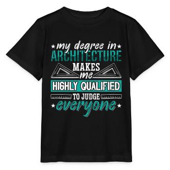 Architecture Mon diplôme en ingénierie de l’architecture - T-shirt bio MINI CREATOR Stanley/Stella Enfant - noir - Devant - Mikhail (115cm)