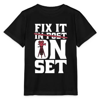 Filmmaking Fix It On Set Cinematographer Filmmaker - Stanley/Stella MINI CREATOR Kids’ T-Shirt - black - Front - Mikhail (115cm)