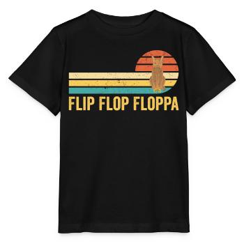 Big Floppa Karakal Katze Meme Retro - Stanley/Stella Kinder T-Shirt MINI CREATOR  - Schwarz - Vorne - Mikhail (115cm)