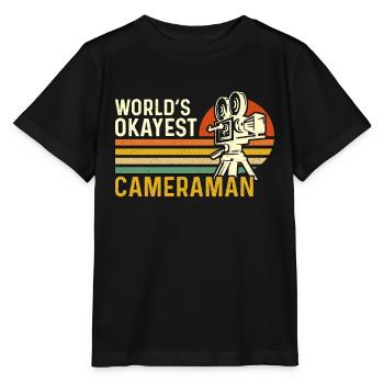 Caméraman Le meilleur caméraman rétro du monde - T-shirt bio MINI CREATOR Stanley/Stella Enfant - noir - Devant - Mikhail (115cm)