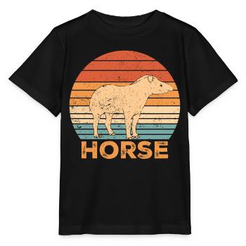 Ex Mormonen Tapir Pferd LDS Retro Exmo - Stanley/Stella Kinder T-Shirt MINI CREATOR  - Schwarz - Vorne - Mikhail (115cm)
