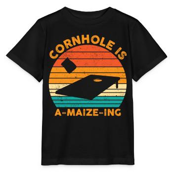 Funny Cornhole Corn Hole Retro - Stanley/Stella MINI CREATOR Kids’ T-Shirt - black - Front - Mikhail (115cm)