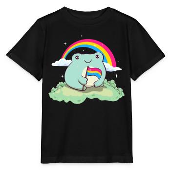 Pansexual Pride Pan Flag Mignon Grenouille Subtil - T-shirt bio MINI CREATOR Stanley/Stella Enfant - noir - Devant - Mikhail (115cm)