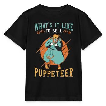 Marionnettes Qu’est-ce que c’est que d’être un marionnettiste de marionnettes - T-shirt bio MINI CREATOR Stanley/Stella Enfant - noir - Devant - Mikhail (115cm)