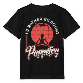 Marionnettes Je préfère faire marionnettes marionnettistes - T-shirt bio MINI CREATOR Stanley/Stella Enfant - noir - Devant - Mikhail (115cm)
