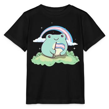 Fierté transgenre Grenouille drapeau trans LGBTQ subtile - T-shirt bio MINI CREATOR Stanley/Stella Enfant - noir - Devant - Mikhail (115cm)