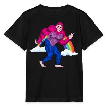 Bi Fier Bisexuel Drapeau Bigfoot LGBTQ subtil - T-shirt bio MINI CREATOR Stanley/Stella Enfant - noir - Devant - Mikhail (115cm)