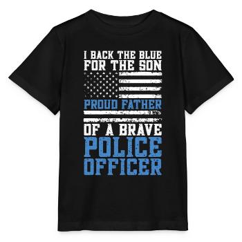 Police Officer I Back The Blue For Law Enforcement - Stanley/Stella MINI CREATOR Kids’ T-Shirt - black - Front - Mikhail (115cm)