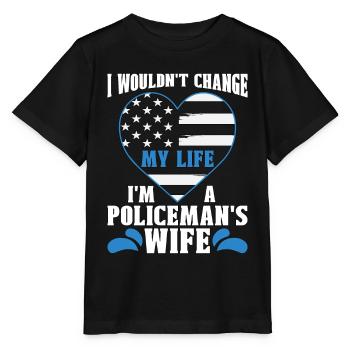 Policier Je ne changerais pas ma vie Policier - T-shirt bio MINI CREATOR Stanley/Stella Enfant - noir - Devant - Mikhail (115cm)