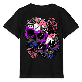 Genre Fluid Fierté Drapeau Crâne Roses Subtil LGB - T-shirt bio MINI CREATOR Stanley/Stella Enfant - noir - Devant - Mikhail (115cm)