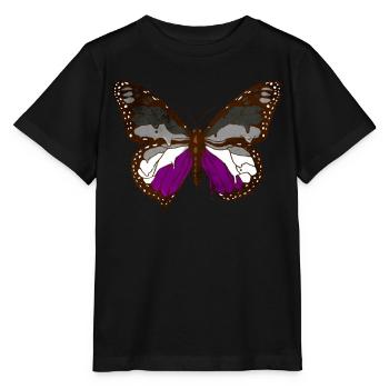 Asexual Pride Ace Flag Butterfly Subtil LG - T-shirt bio MINI CREATOR Stanley/Stella Enfant - noir - Devant - Mikhail (115cm)