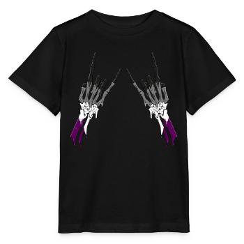 Asexual Pride Ace Flag Devil Horn Skeleton Subtil - T-shirt bio MINI CREATOR Stanley/Stella Enfant - noir - Devant - Mikhail (115cm)