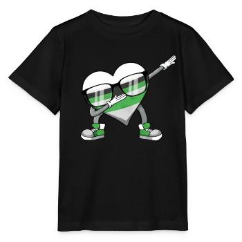 Demiromantischer Stolz Flagge Tupfen Herz Herz Sub - Stanley/Stella Kinder T-Shirt MINI CREATOR  - Schwarz - Vorne - Mikhail (115cm)