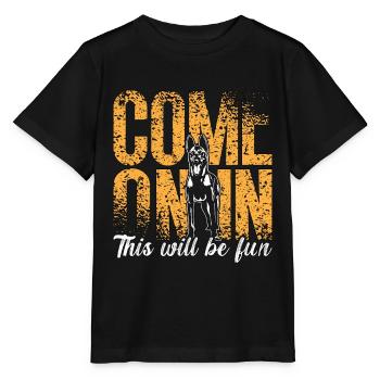Les malinois belges entrent dans ce chien policier - T-shirt bio MINI CREATOR Stanley/Stella Enfant - noir - Devant - Mikhail (115cm)