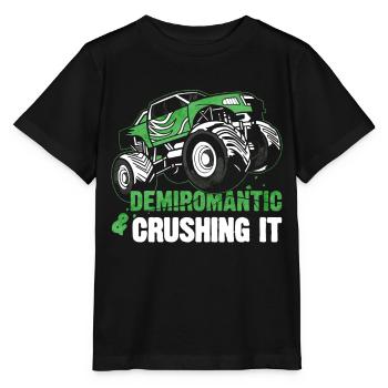 Demiromantic Pride Monster Truck - T-shirt bio MINI CREATOR Stanley/Stella Enfant - noir - Devant - Mikhail (115cm)