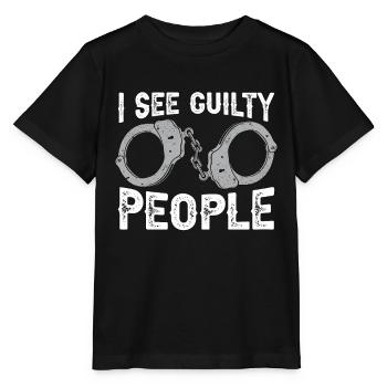 Agent de probation Je vois des gens coupables Gardien de prison - T-shirt bio MINI CREATOR Stanley/Stella Enfant - noir - Devant - Mikhail (115cm)