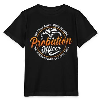 Probation Officer Prison Guard Law Enforcement - Stanley/Stella MINI CREATOR Kids’ T-Shirt - black - Front - Mikhail (115cm)