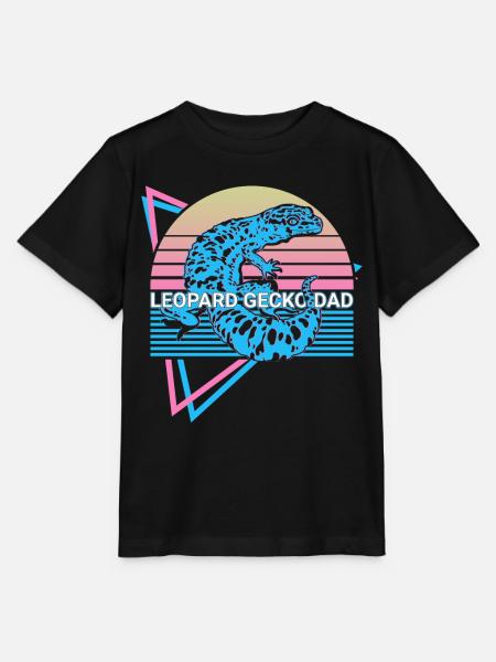 Leopard Gecko Papa Retro - Stanley/Stella Kinder T-Shirt MINI CREATOR  - Schwarz