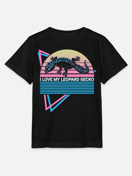 Leopard Gecko Retro - Stanley/Stella Kinder T-Shirt MINI CREATOR  - Schwarz