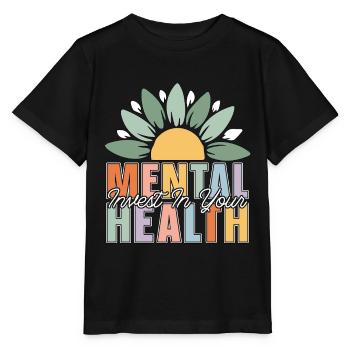 Santé mentale Investissez dans vos soins de santé mentale - T-shirt bio MINI CREATOR Stanley/Stella Enfant - noir - Devant - Mikhail (115cm)