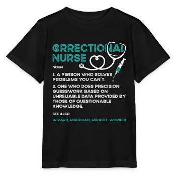 Infirmière correctionnelle Une personne qui résout l’argent mince - T-shirt bio MINI CREATOR Stanley/Stella Enfant - noir - Devant - Mikhail (115cm)