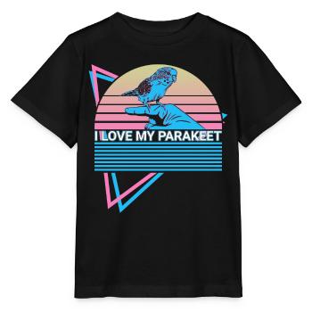 Perruche Perruche Rétro - T-shirt bio MINI CREATOR Stanley/Stella Enfant - noir - Devant - Mikhail (115cm)