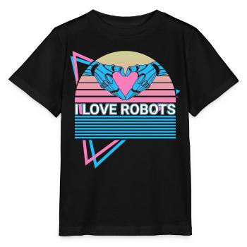 I Love Robot Robotics Retro - Stanley/Stella MINI CREATOR Kids’ T-Shirt - black - Front - Mikhail (115cm)