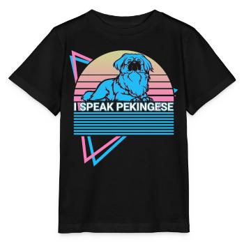 I speak Pekingese Retro - Stanley/Stella MINI CREATOR Kids’ T-Shirt - black - Front - Mikhail (115cm)