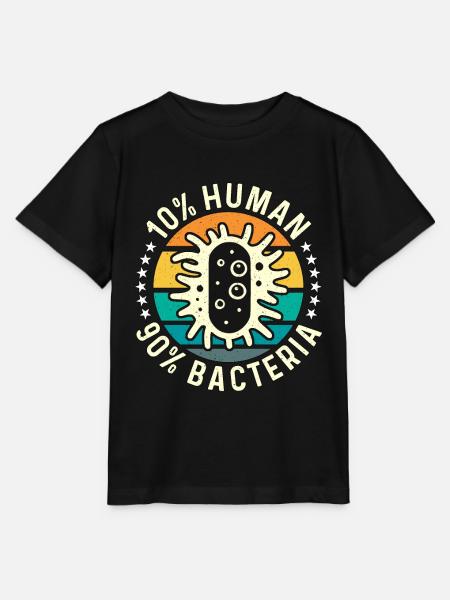 Microbiologist 10% Human 90% Bacteria Microbiology - Stanley/Stella T-shirt MINI CREATOR til børn - sort