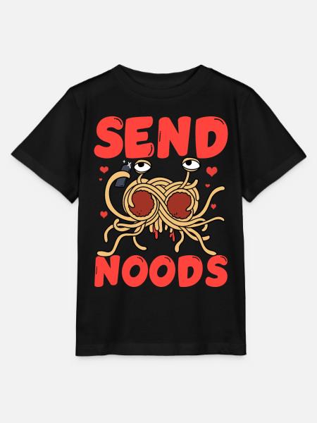 Fliegendes Spaghettimonster FSM Pastafarian - Stanley/Stella Kinder T-Shirt MINI CREATOR  - Schwarz