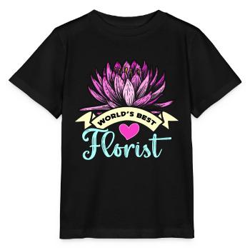Fleuriste Meilleur fleuriste du monde Fleuriste Fleuriste Fleuriste - T-shirt bio MINI CREATOR Stanley/Stella Enfant - noir - Devant - Mikhail (115cm)
