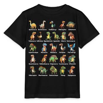 Dinosaure ABC Dino Alphabet - T-shirt bio MINI CREATOR Stanley/Stella Enfant - noir - Devant - Mikhail (115cm)