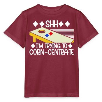 Lustiges Cornhole Corn Hole - Stanley/Stella Kinder T-Shirt MINI CREATOR  - Burgunderrot - Vorne - Kain (125cm)