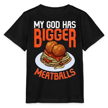 Fliegendes Spaghettimonster FSM - Stanley/Stella Kinder T-Shirt MINI CREATOR  - Schwarz - Vorne - Mikhail (115cm)