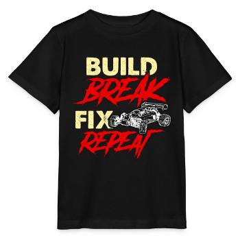 RC Model Racing Build Break Fix Repeat Model Maker - Stanley/Stella MINI CREATOR Kids’ T-Shirt - black - Front - Mikhail (115cm)