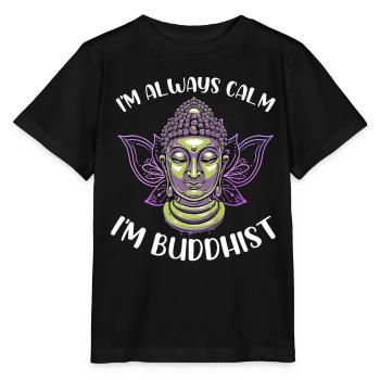 Buddhism Buddha - Stanley/Stella MINI CREATOR Kids’ T-Shirt - black - Front - Mikhail (115cm)