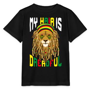 Rastafari Rastafarian Rasta - T-shirt bio MINI CREATOR Stanley/Stella Enfant - noir - Devant - Mikhail (115cm)