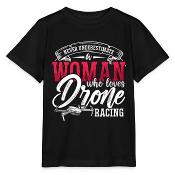 Drone Racing Never Underestimate Race Drone Racer - Stanley/Stella MINI CREATOR Kids’ T-Shirt - black - Front - Mikhail (115cm)