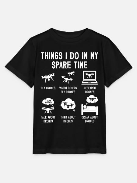 Drone Racing dingen die ik doe in mijn race race machine - Stanley/Stella Kinder-T-shirt MINI CREATOR - zwart