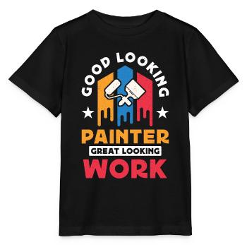 Painter Good Looking Painter Paint Brush Painting - Stanley/Stella Kinder T-Shirt MINI CREATOR  - Schwarz - Vorne - Mikhail (115cm)