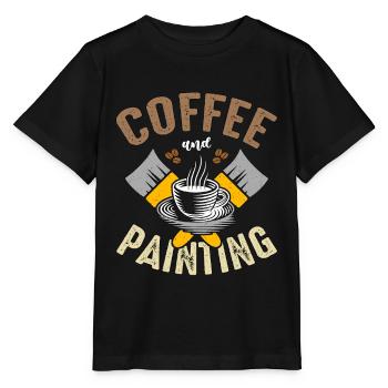 Painter Coffee And Painting Craftsmen Paint Brush - Stanley/Stella MINI CREATOR Kids’ T-Shirt - black - Front - Mikhail (115cm)