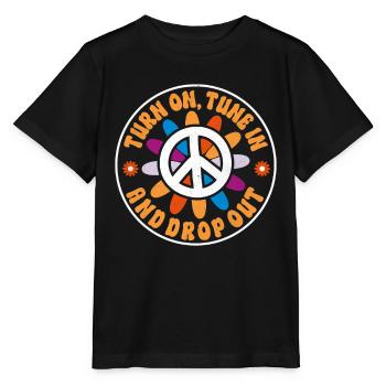 Hippie Quote Groovy Peace - Stanley/Stella MINI CREATOR Kids’ T-Shirt - black - Front - Mikhail (115cm)