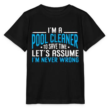 Nettoyage de piscine Travail Gardien de piscine - T-shirt bio MINI CREATOR Stanley/Stella Enfant - noir - Devant - Mikhail (115cm)