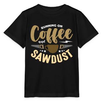 Charpentier courant sur le café et la sciure de bois Charpenterie - T-shirt bio MINI CREATOR Stanley/Stella Enfant - noir - Devant - Mikhail (115cm)