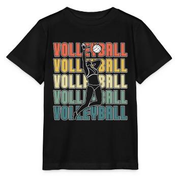 Beach Volleyball Retro Volleyball Set Beachball - T-shirt bio MINI CREATOR Stanley/Stella Enfant - noir - Devant - Mikhail (115cm)