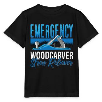 Sculpture sur bois Sculpture sur bois d’urgence Travail du bois - T-shirt bio MINI CREATOR Stanley/Stella Enfant - noir - Devant - Mikhail (115cm)